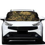 Golden Spiritual Koi Carp Print Car Windshield Snow Cover