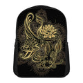 Golden Spiritual Koi Carp Print Casual Backpack