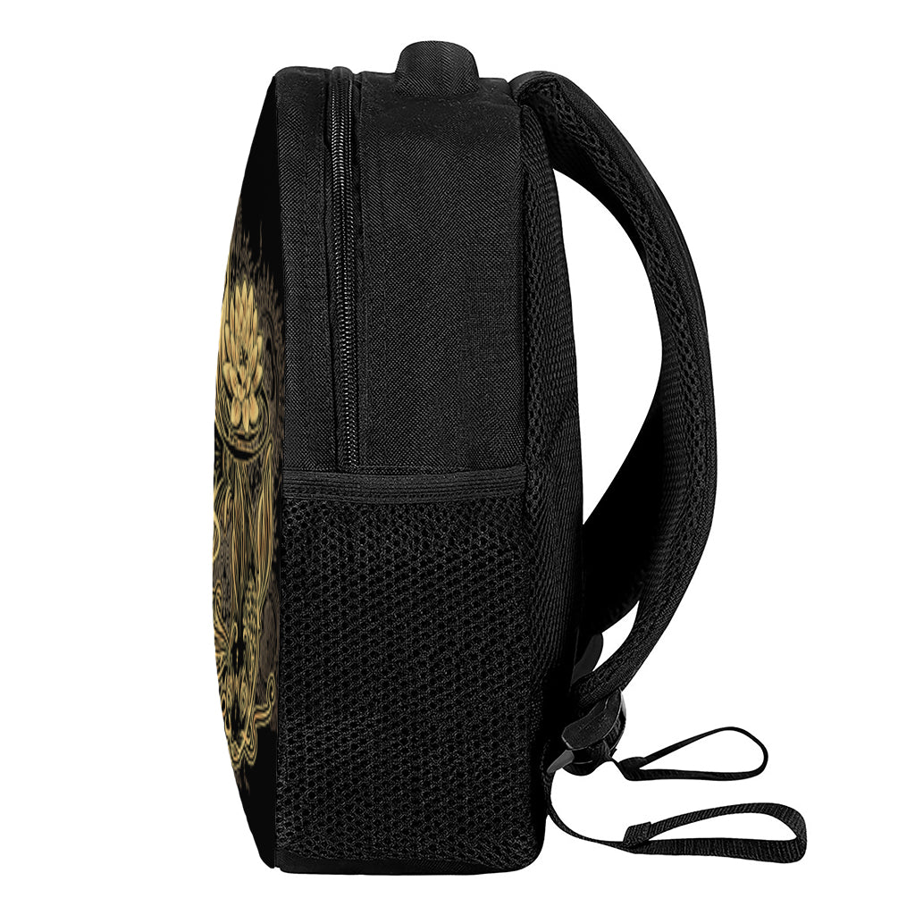 Golden Spiritual Koi Carp Print Casual Backpack