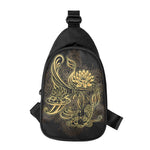 Golden Spiritual Koi Carp Print Chest Bag