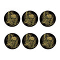 Golden Spiritual Koi Carp Print Coaster Set