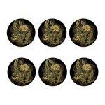 Golden Spiritual Koi Carp Print Coaster Set