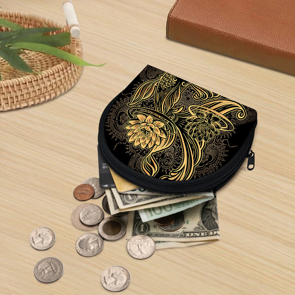 Golden Spiritual Koi Carp Print Coin Purse