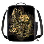 Golden Spiritual Koi Carp Print Crossbody Lunch Bag
