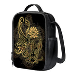 Golden Spiritual Koi Carp Print Crossbody Lunch Bag