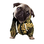 Golden Spiritual Koi Carp Print Dog Zip Up Hoodie