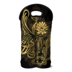 Golden Spiritual Koi Carp Print Double Neoprene Wine Tote