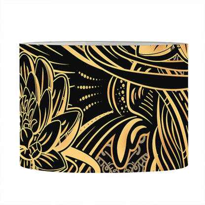 Golden Spiritual Koi Carp Print Drum Lamp Shade