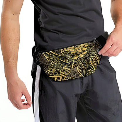 Golden Spiritual Koi Carp Print Fanny Pack