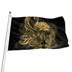 Golden Spiritual Koi Carp Print Flag