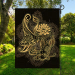 Golden Spiritual Koi Carp Print Garden Flag