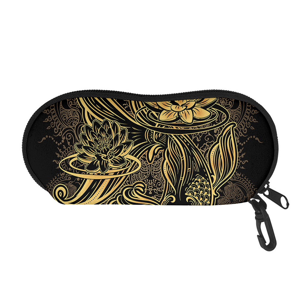 Golden Spiritual Koi Carp Print Glasses Case