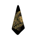Golden Spiritual Koi Carp Print Hand Towel