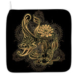 Golden Spiritual Koi Carp Print Hand Towel