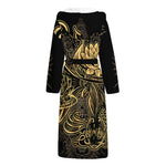 Golden Spiritual Koi Carp Print Hooded Bathrobe