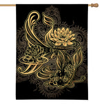 Golden Spiritual Koi Carp Print House Flag
