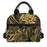 Golden Spiritual Koi Carp Print Insulated Lunch Bag