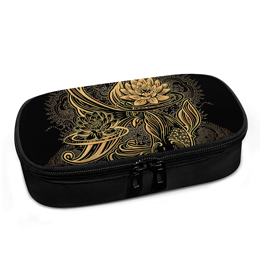 Golden Spiritual Koi Carp Print Insulin Cooler Travel Case