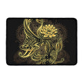 Golden Spiritual Koi Carp Print Kitchen Mat