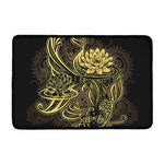 Golden Spiritual Koi Carp Print Kitchen Mat