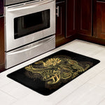 Golden Spiritual Koi Carp Print Kitchen Mat