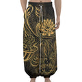 Golden Spiritual Koi Carp Print Lantern Pants