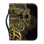 Golden Spiritual Koi Carp Print Leather Bible Cover