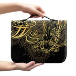 Golden Spiritual Koi Carp Print Leather Bible Cover