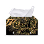 Golden Spiritual Koi Carp Print Leather Tissue Box Cover