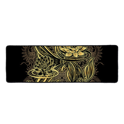 Golden Spiritual Koi Carp Print Long Kitchen Mat