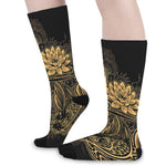 Golden Spiritual Koi Carp Print Long Socks