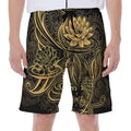 Golden Spiritual Koi Carp Print Men's Beach Shorts