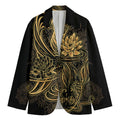 Golden Spiritual Koi Carp Print Men's Blazer