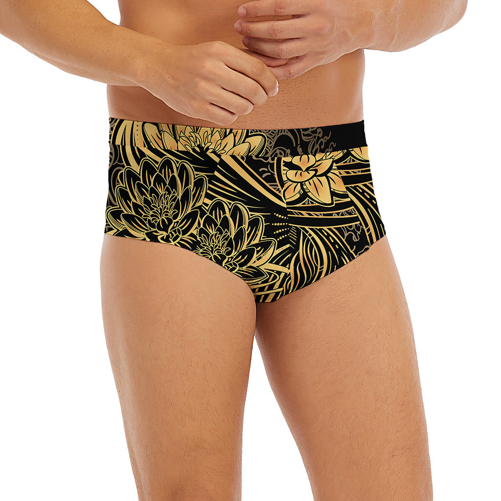 Golden Spiritual Koi Carp Print Men's Briefs