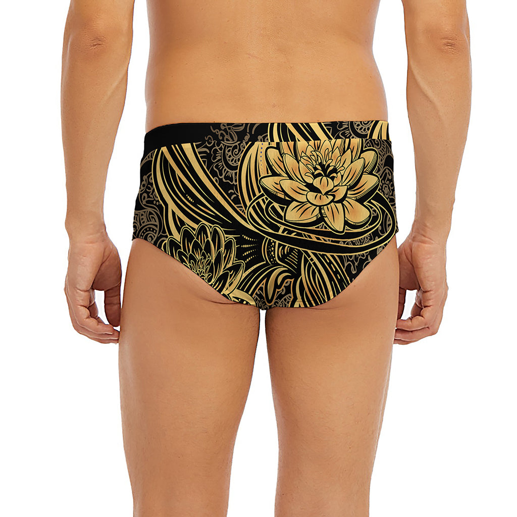 Golden Spiritual Koi Carp Print Men's Briefs