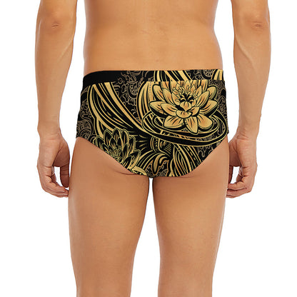 Golden Spiritual Koi Carp Print Men's Briefs