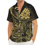 Golden Spiritual Koi Carp Print Men's Deep V-Neck Shirt