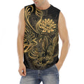 Golden Spiritual Koi Carp Print Men's Fitness Tank Top