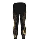 Golden Spiritual Koi Carp Print Men's leggings