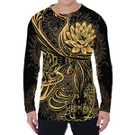 Golden Spiritual Koi Carp Print Men's Long Sleeve T-Shirt