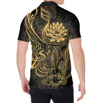 Golden Spiritual Koi Carp Print Men's Shirt