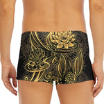 Golden Spiritual Koi Carp Print Men's Short Boxer Briefs