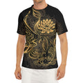 Golden Spiritual Koi Carp Print Men's Short Sleeve Rash Guard