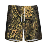Golden Spiritual Koi Carp Print Men's Sports Shorts