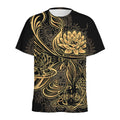 Golden Spiritual Koi Carp Print Men's Athletic T-Shirt
