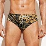 Golden Spiritual Koi Carp Print Men's Swim Briefs