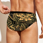 Golden Spiritual Koi Carp Print Men's Swim Briefs