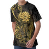 Golden Spiritual Koi Carp Print Men's Velvet T-Shirt