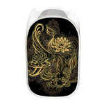 Golden Spiritual Koi Carp Print Mesh Laundry Hamper