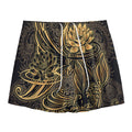 Golden Spiritual Koi Carp Print Mesh Shorts